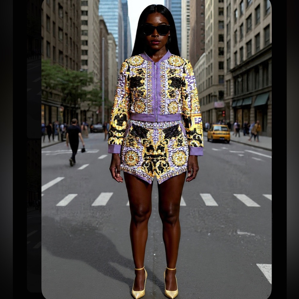 Lilac and Gold 2 piece set - Picture 5 of 12